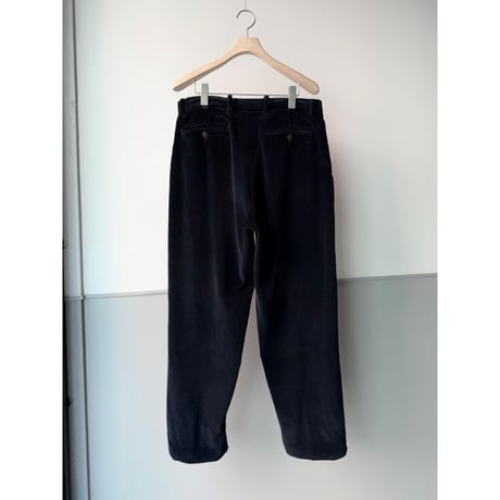 1990's "nautica" Blue-black corduroy 2tuck slacks pants