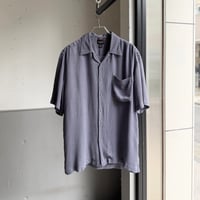 2000's Silk fabric open collar short sleeve shirt