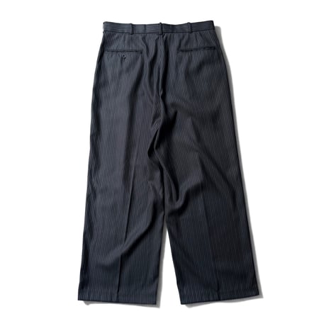 1990's-2000's Rayon blend inverted pleats & stripe wide silhouette slacks pants