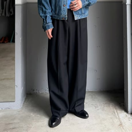 1980's-Early 1990's Extra wide silhouette 2tuck slacks pants