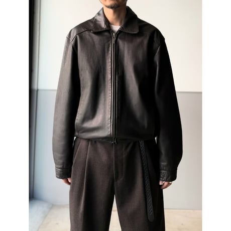 1990's-2000's Brown Color Leather Drizzler Jacket