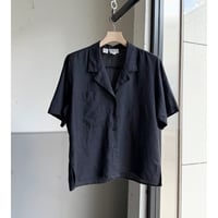 1980's-1990's Ramie × Cotton fabric Short length open collar shirt