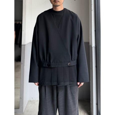 1980's-1990's Wide & Short silhouette collarless double-breasted jacket
