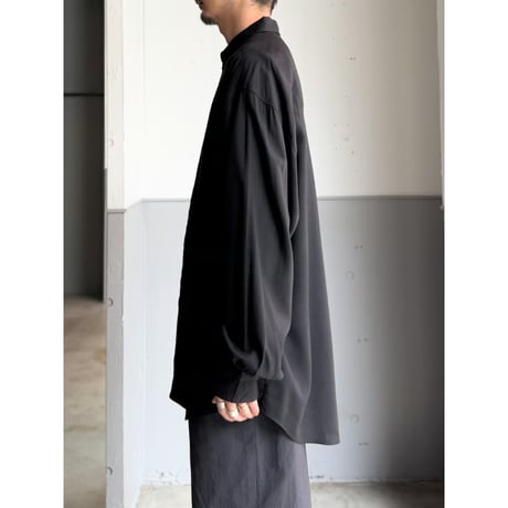 1990's Rayon fabric front tuck Long sleeve shirt