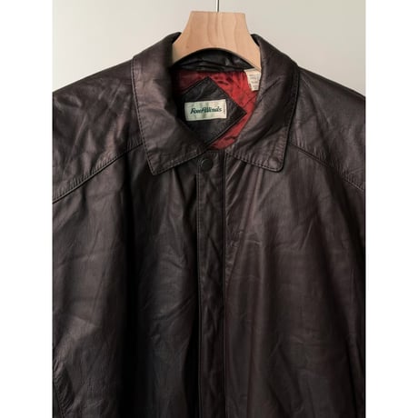 1990's Brown leather dolman sleeve zip-up jacket
