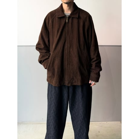 2000's Brown Suede Leather Raglan Sleeve Drizzler Jacket