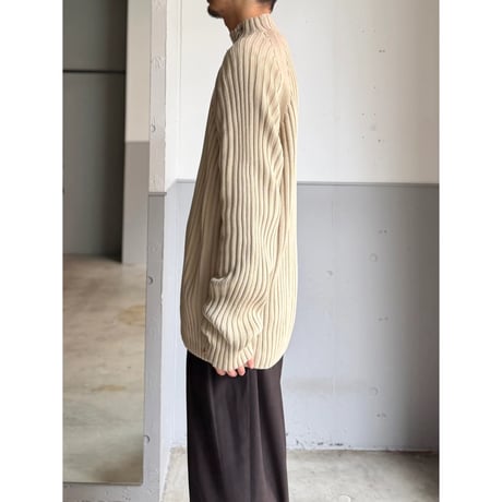 2000's〜 Asymmetrical zipper design rib knit sweater