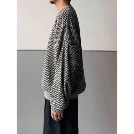 1990's ITALY MADE Cotton Blend Geometric Pattern Knit Sweater