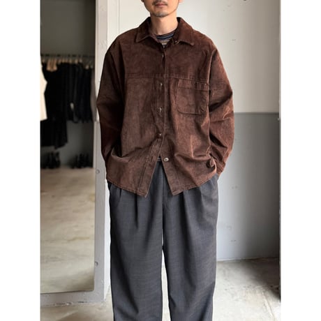 1990's Brown suede leather long sleeve shirt