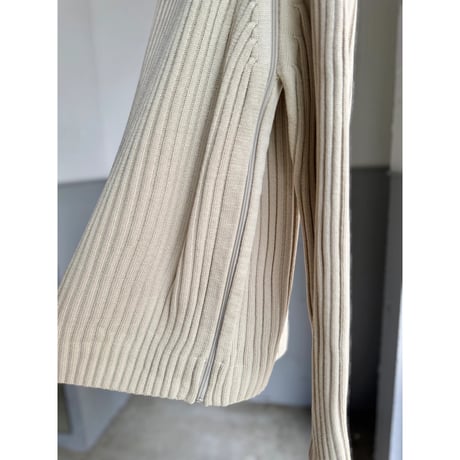 2000's〜 Asymmetrical zipper design rib knit sweater