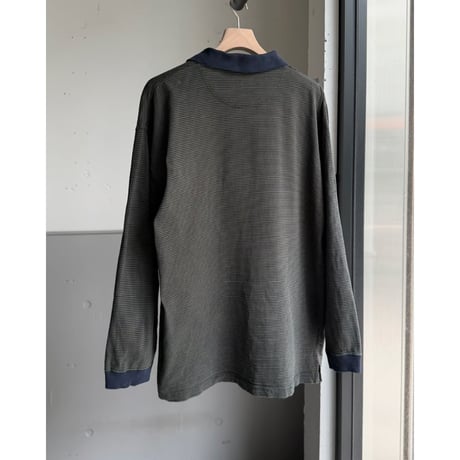 1990's Half zip stripe patterned pullover shirt