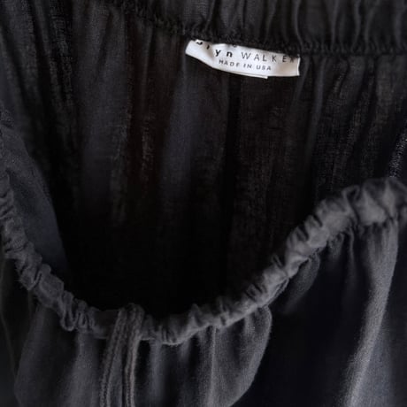 2000's "bryn WALKER" Black linen fabric wide silhouette relaxing pants