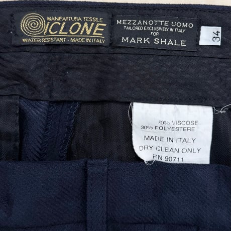 1990's ITALY MADE Viscose blend velvet fabric 2tuck slacks pants