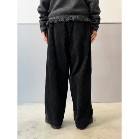 1990's-2000's Wide-wale corduroy wide silhouette 2tuck slacks pants