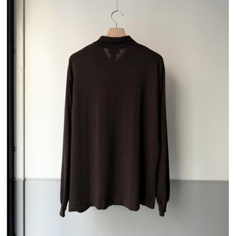 1990's-2000's ITALY MADE Stripe pattern half-zip knit pullover shirt