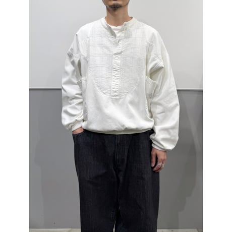 1980's Switching Fabric design pullover shirt with pocket