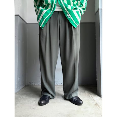 1990's "Andrew Fezza" 4tuck wide silhouette slacks pants