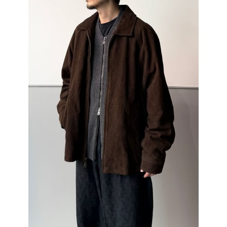 2000's Brown Suede Leather Raglan Sleeve Drizzler Jacket