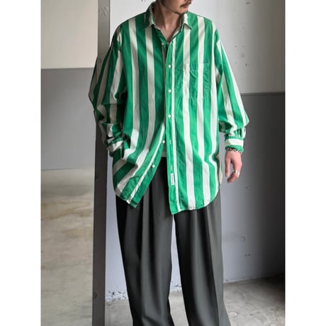 1990's "BONEVILLE" Long sleeve striped shirt