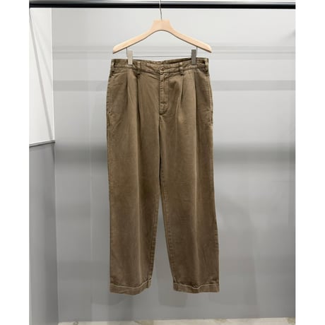 1990's-2000's "Brooks Brothers" Cotton Flannel Fabric 2tuck slacks pants
