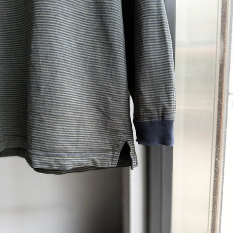 1990's Half zip stripe patterned pullover shirt