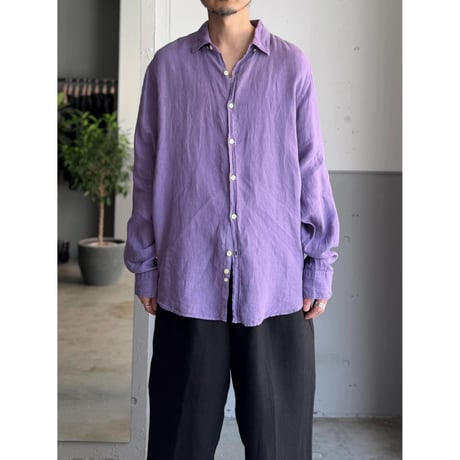 2000's〜 "THE OXFORD SHIRT CO." Purple fine linen fabric shirt