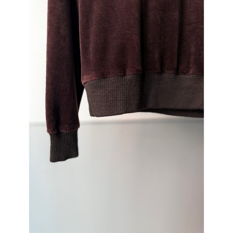 1980's "St.michael" CANADA MADE Velour & Ribbing V-neck pullover shirt