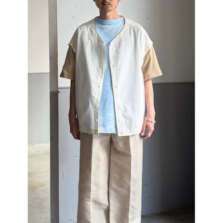 1980's-1990's Switching design wide & short silhouette short sleeve shirt