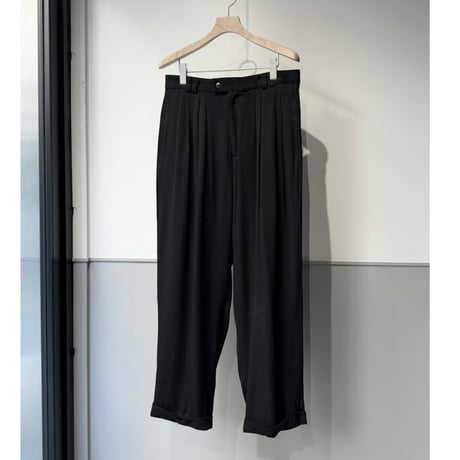 1990's USA MADE Rayon / Acetate jaquard fabric 4tuck slacks pants