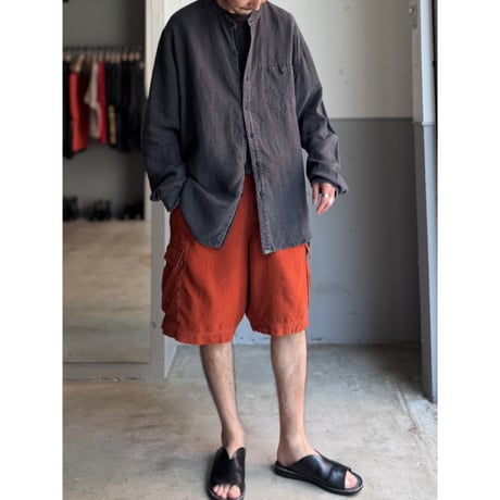 2000's〜 "HempAge" Hemp fabric band collar shirt