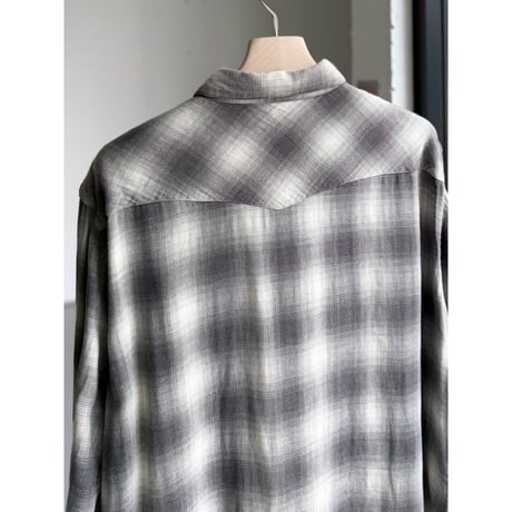 "POLO RALPH LAUREN" Ombre plaid pettern cotton western shirt