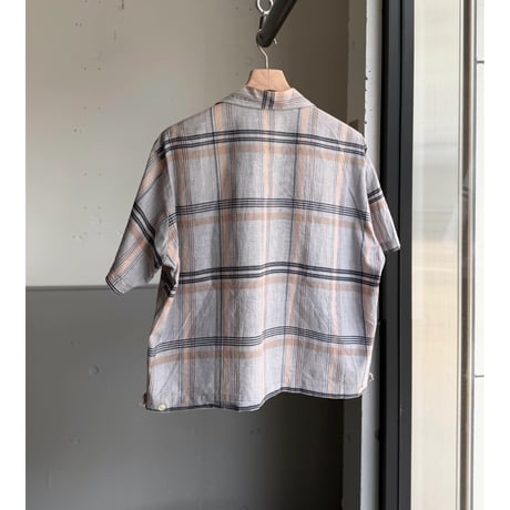 ~1960's "INDIA MADRAS" Shirt-Jac Style wide & short silhouette S/S shirt