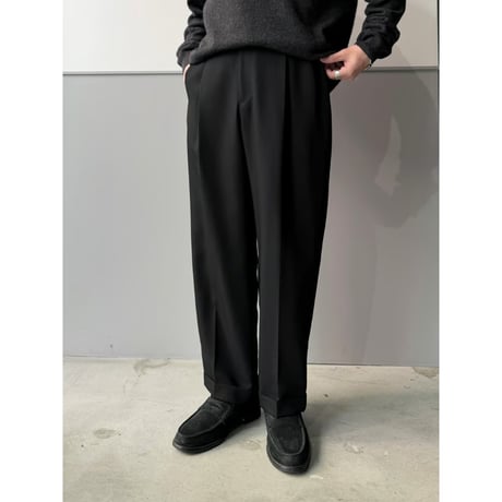 1990's "ARMANI COLLEZIONI" ITALY MADE Wool blend amundsen fabric tuck slacks pants
