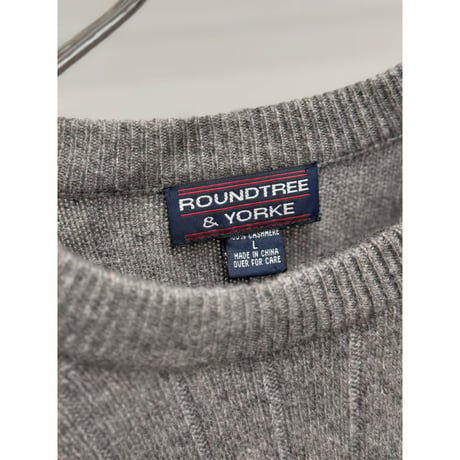 1990's-2000's Crew-necked Raglan Sleeve Cashmere Knit Sweater