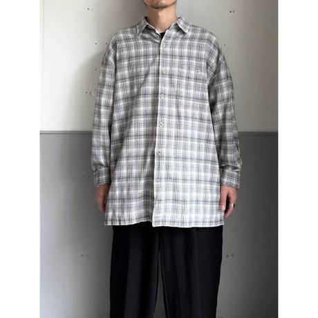1990's Ombre praid patterned cotton shirt