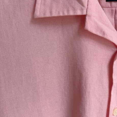 1990's "Polo by Ralph Lauren" Panama weave open collar short sleeve shirt