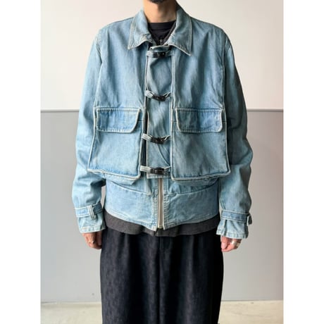 1980's-Early 1990's CANADA MADE Denim hook jacket with gusset pocket