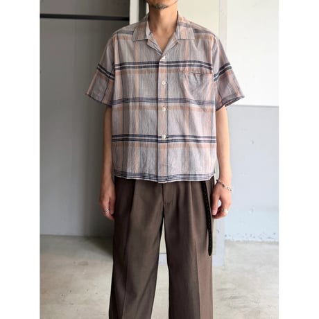 ~1960's "INDIA MADRAS" Shirt-Jac Style wide & short silhouette S/S shirt