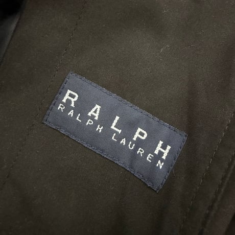 2000's "RALPH RALPH LAUREN" Peach skin fabric balmacaan coat with Detachable liner
