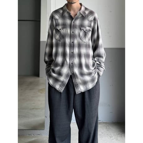 "POLO RALPH LAUREN" Ombre plaid pettern cotton western shirt