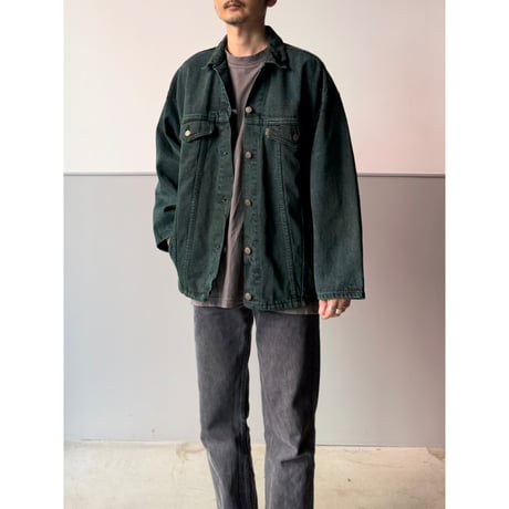 1980's "Levi's 77934" USA MADE Garment dyed green 4pocket denim jacket
