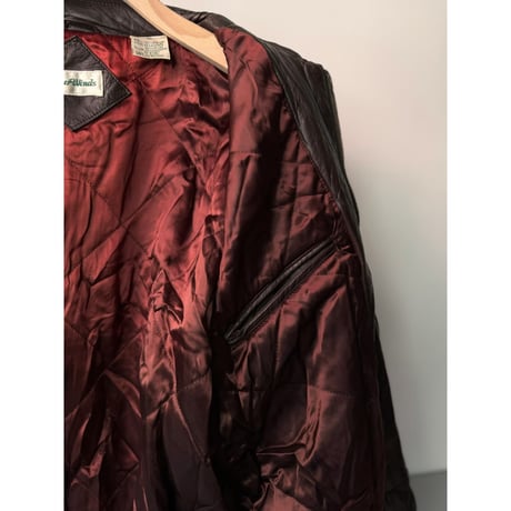 1990's Brown leather dolman sleeve zip-up jacket