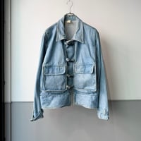 1980's-Early 1990's CANADA MADE Denim hook jacket with gusset pocket