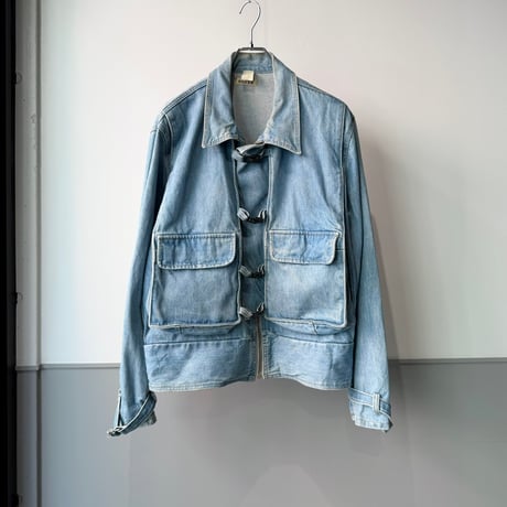 1980's-Early 1990's CANADA MADE Denim hook jacket with gusset pocket