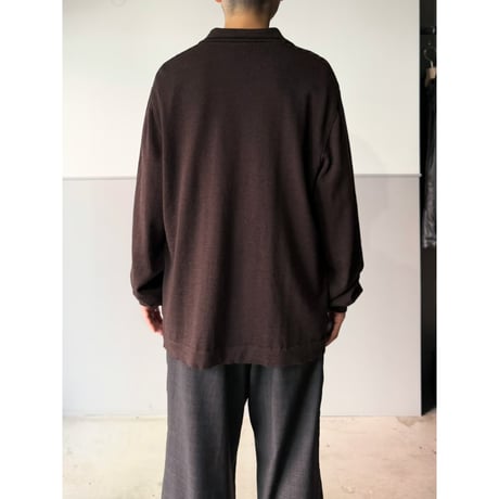 1990's-2000's ITALY MADE Stripe pattern half-zip knit pullover shirt