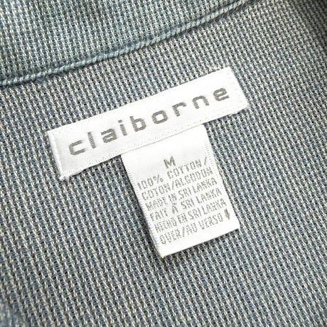 1990's "claiborne" Panama weave short sleeve shirt
