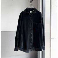 1980's-1990's Black cotton velvet long sleeve shirt