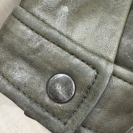 1980's-Early 1990's "Clipper Mist" Sun faded green leather dolman sleeve jacket