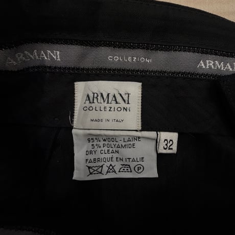 1990's "ARMANI COLLEZIONI" ITALY MADE Wool blend amundsen fabric tuck slacks pants