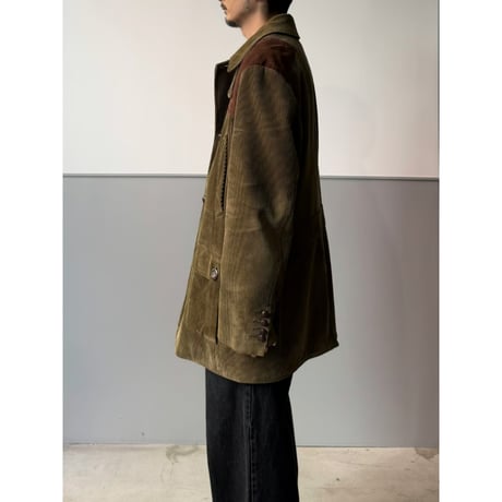 1990's-2000's "Polo by Ralph Lauren" Leather Switching Design 4pocket Corduroy Jacket